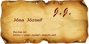 Jósa József névjegykártya